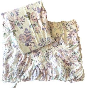 Pottery Barn Teen LoveShackFancy Twin Damask Ruffle Duvet Cover & Smocked Sham